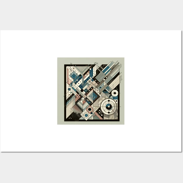 Geometric Intrigue: Modern Abstract Fusion Wall Art by heartyARTworks